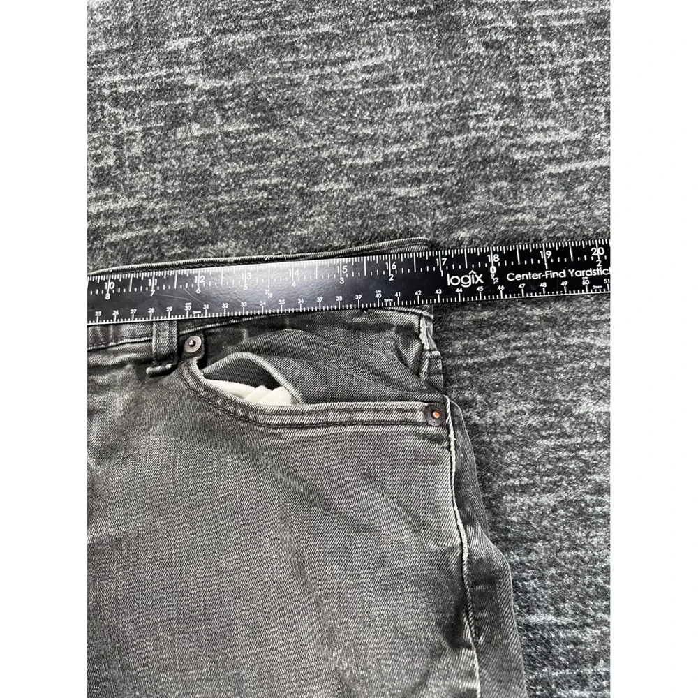 Levi's 511 Slim Fit Jeans Mens 34x31 Faded Black Dark Grey Distressed Repaired